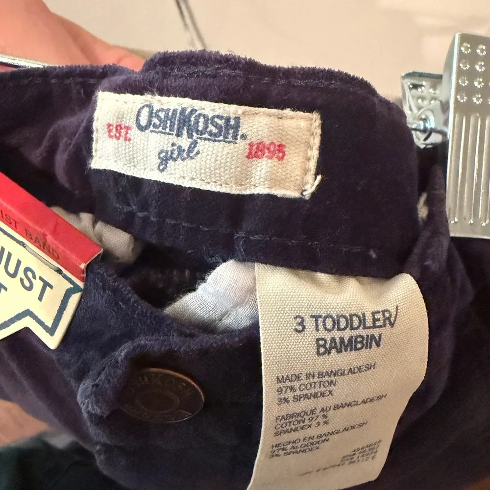 OshKosh B'gosh Girls Velvet Pants - Dark Blue - 3t - NWT
